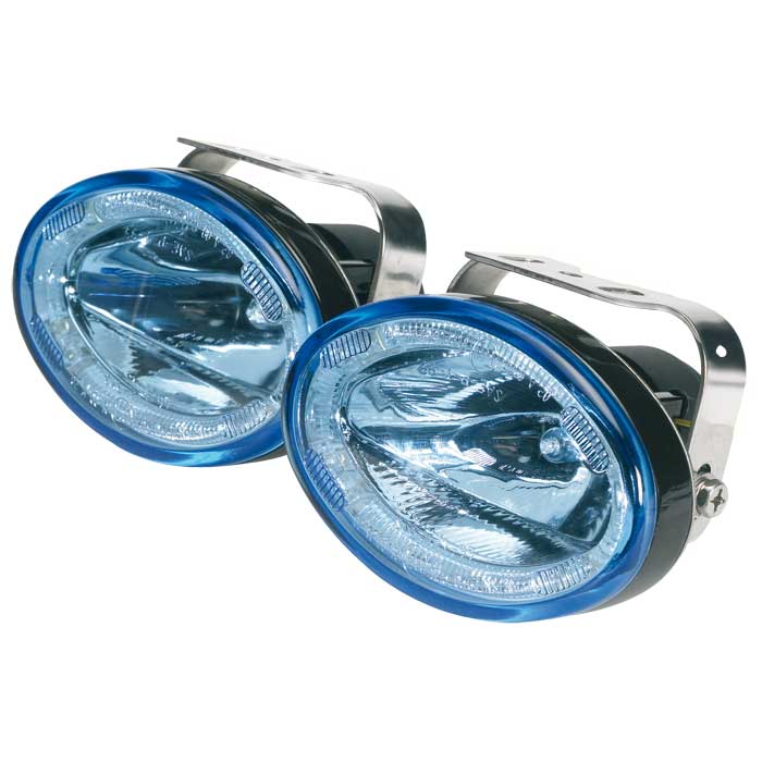 DEFA, fjernlyktesett med Angel Eyes blå — sett