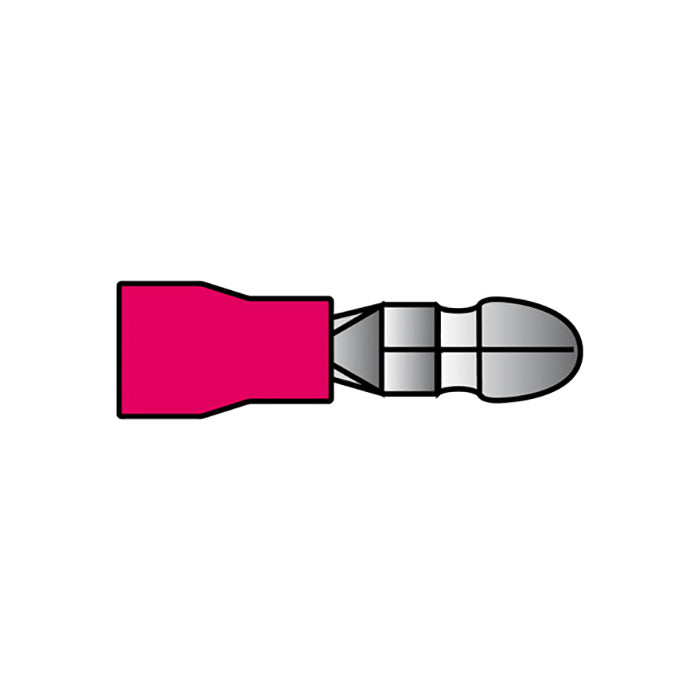 Carpoint, rød rund hannkabelsko 0,5–1,5 mm², 10 stk.