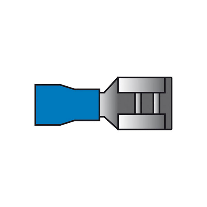 Carpoint, blå kabelsko med hunnflatstift 1,5–2,5 mm², 10 stk.