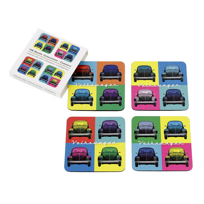 VW Collection, VW Beetle flerfargede glassbrikker, 4 stk.