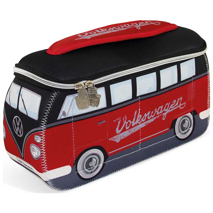 VW Collection, toalettmappe / kosmetikkmappe, svart/rød