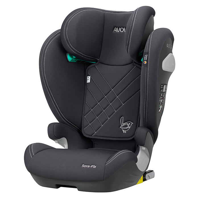 Avova, Sora-fix bilstol R129 100-150cm grå