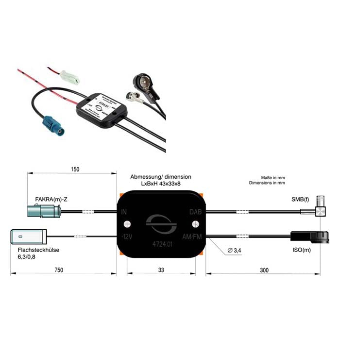ACV, passiv FM- og DAB-splitter
