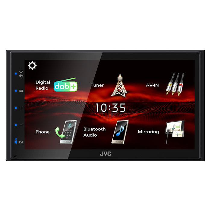 JVC, KW-M180DBT 2-DIN Bluetooth-bilradio med DAB+