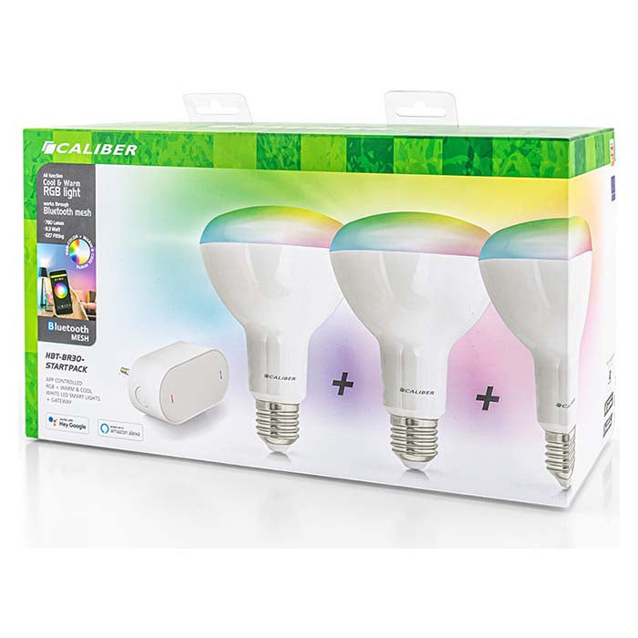 Caliber, BR30 Smart Home-startpakke LED-pære hvit/multi
