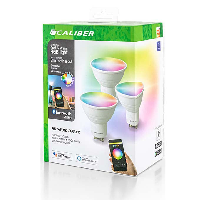 Caliber, GU10 Smart Home 3-pack LED-pærer Hvit/multi
