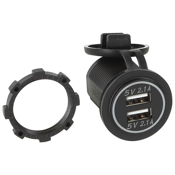 ACV, USB-ladeadapter 12/24 V med grønt lys