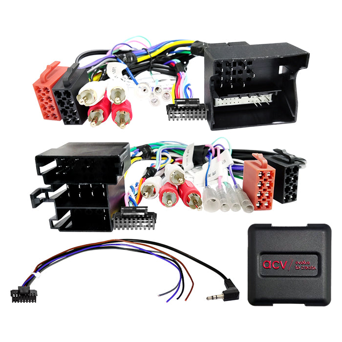 ACV, rattbetjening Audi Iso/mini Iso/quadlock Multilead Amp-rca