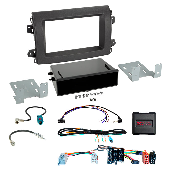 ACV, komplett 2-DIN fasadeplate M. Rom Citroen/fiat/opel ISO