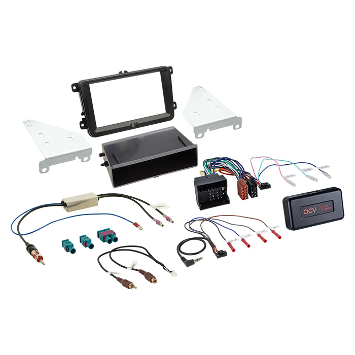 ACV, komplett 2-DIN-kit M. rom Skoda/vw svart 40Pin I-dapter