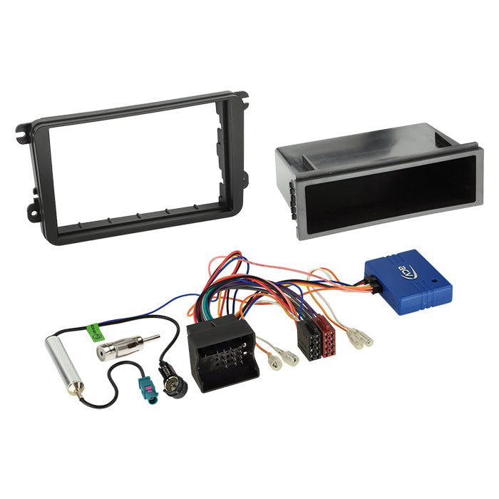 ACV, Komplett 2-DIN-kit M. ramme Seat/skoda/vw CAN