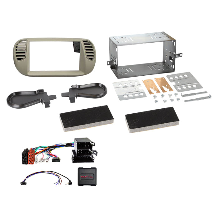 ACV, Komplett 2-DIN kit 07/2015 grå — Passer til Fiat 500 10/2007-