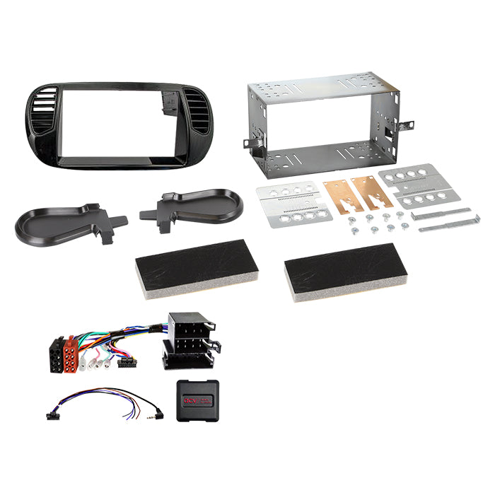 ACV, 2-DIN Kit 07/2015 Rattbetjening Matt sort — Passer til Fiat 500 10/2007-