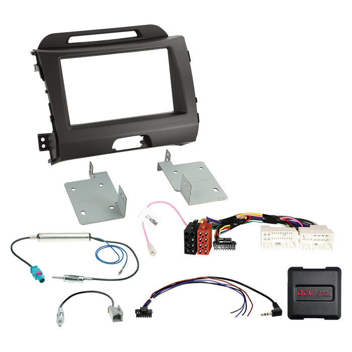 ACV, komplett 2-DIN-kit 24Pin/18Pin — Passer til KIA Sportage 2010-2016