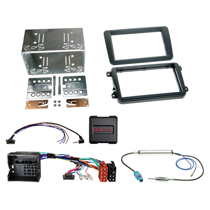 ACV, 2-DIN-sett Seat/skoda/vw med forskjellige rattbetjeninger/antenne