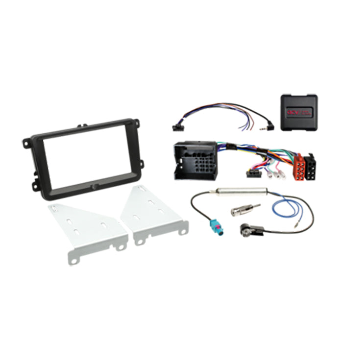 ACV, 2-DIN-kit Seat/skoda/vw rattknapp/antenne Svart