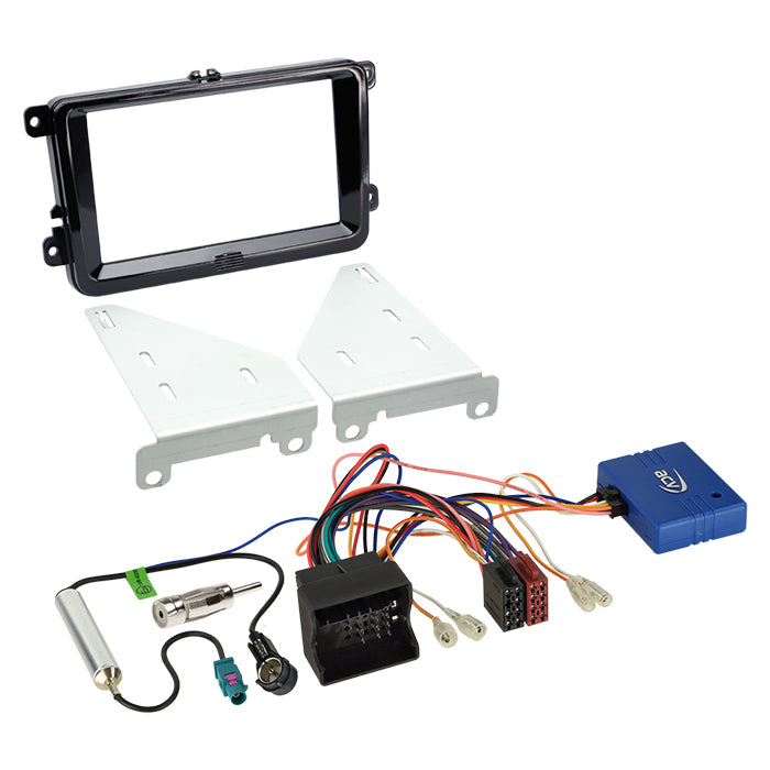 ACV, komplett 2-DIN-kit Seat/skoda/vw CAN Bus pianosvart