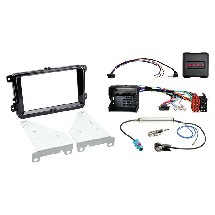 ACV, komplett 2-DIN-kit Seat/skoda/vw Piano Sort