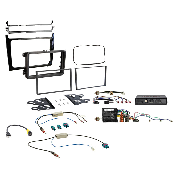 ACV, Komplett 2-DIN kit Piano svart I-dapter — Passer til VW Polo 2014-2017