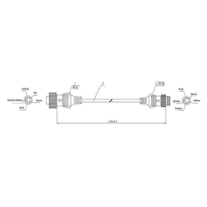 PSVT, adapterplugg for ryggekamera – 6-pinners hann → 4-pinners hunn