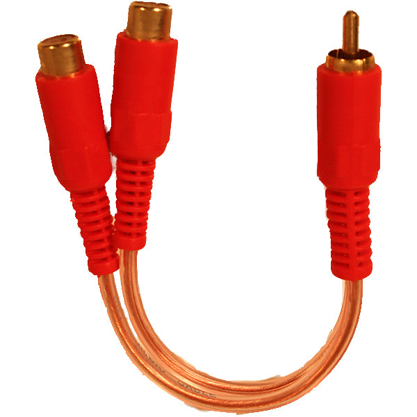 , Y-kabel, 2 hunntil 1 hannstøpsel