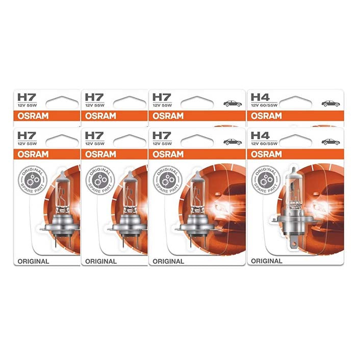 Osram, H4 + H7 12 V pærepakke, 100 stk.