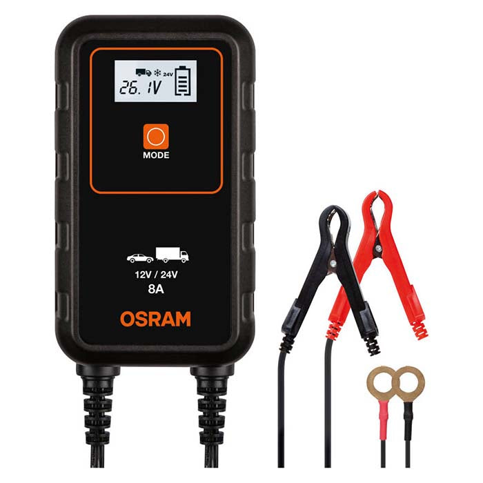 Osram, batterilader 8 A, 1,5 m kabel