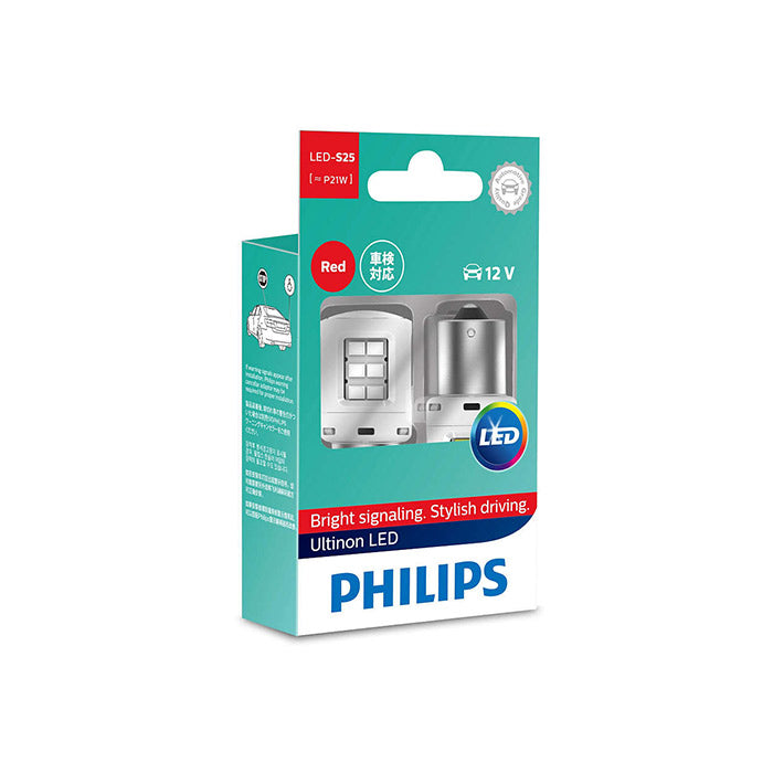 Philips, Ultinon LED P21W rød 12 V – sett