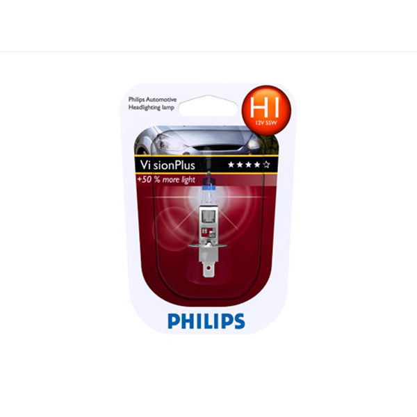 Philips, Visionplus H1 55W 12V – 1 stk.