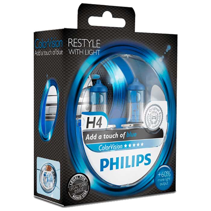 Philips, Colorvision Blå H4 60/55W 12V - Sett
