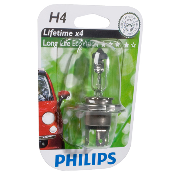 Philips Longlife Ecovision H4 60/55W 12V – 1 stk.