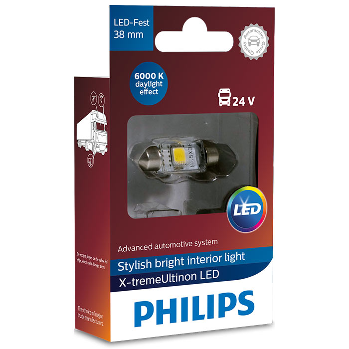 Philips, X-tremeUltinon 6000K pinol 38 mm 24 V – 1 stk.