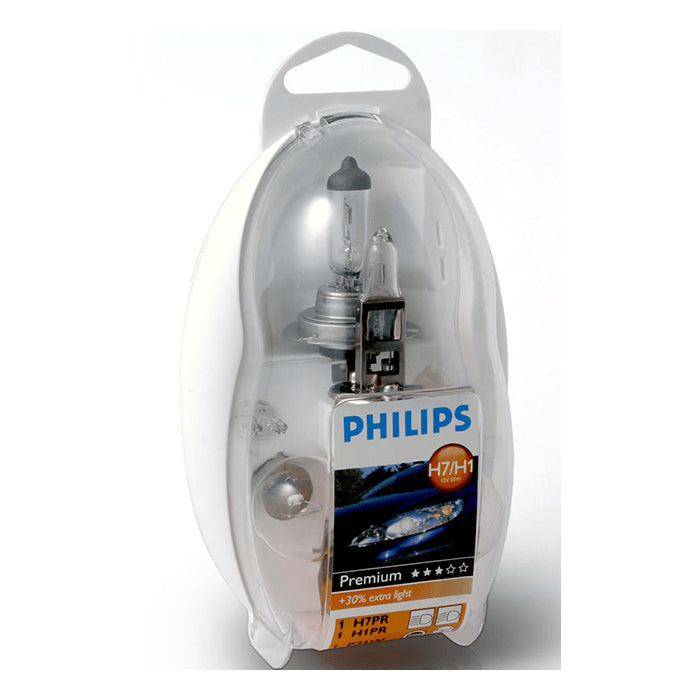 Philips, premium H1/H7 12 V-reservepæresett