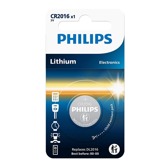 Philips, CR2016 knappcellebatteri 3V