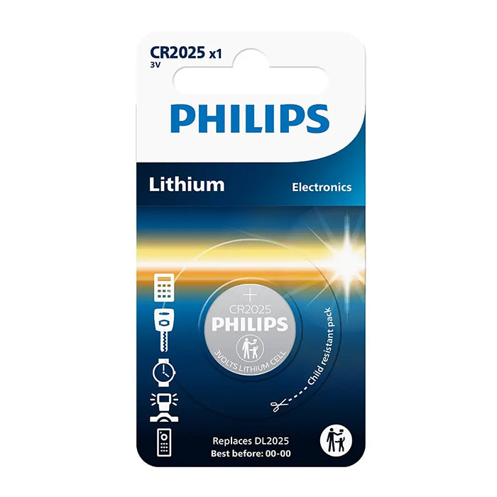 Philips, CR2025 knappcellebatteri 3V