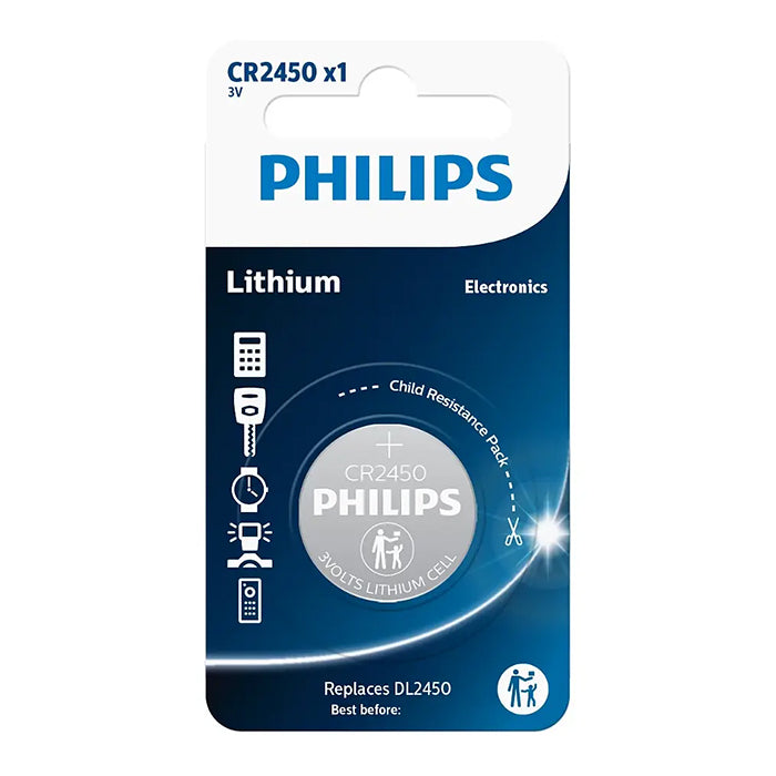 Philips, CR2450-knappecellebatteri 3 V
