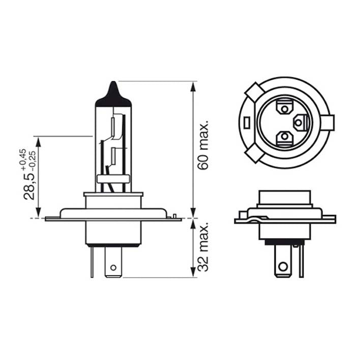 Bosch, Ultra White pære H4 60/55W 12V 4200K