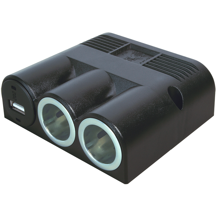 Procar, strømuttak x 2 med USB-A, 16 A, for skruemontering