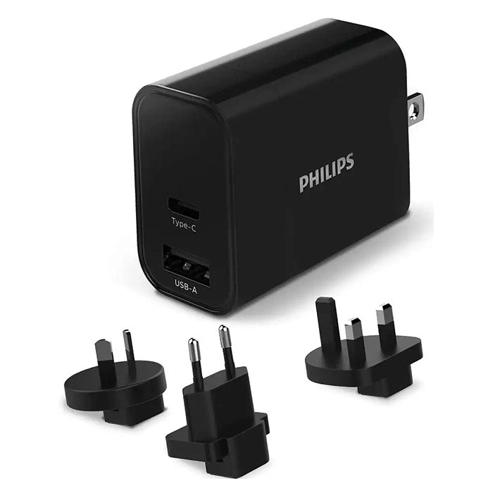 Philips USB-reiselader med hurtiglading, 30 W, USB-A+C