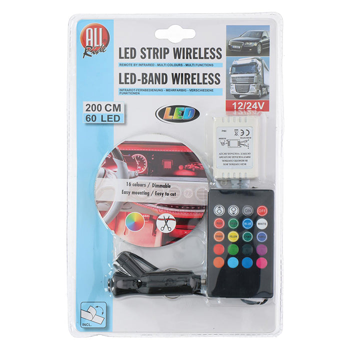Allride, LED-bånd, flerfarget, 12 V/24 V, 200 cm,