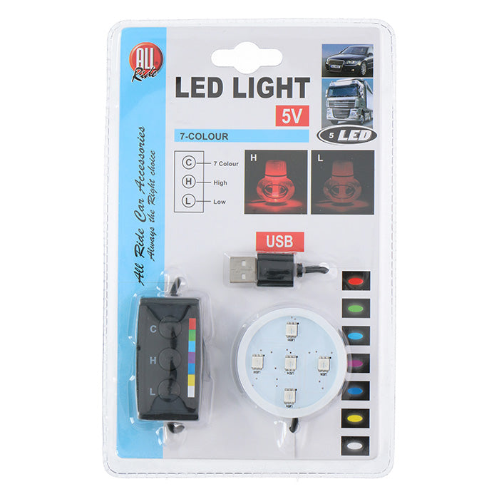 Poppy, USB-LED-lys i 7 farger, 5 volt, til Poppy-luftfrisker