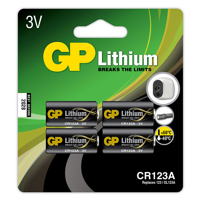 GP Batteries, GP Pro litiumbatteri, CR 123A, 4-pak