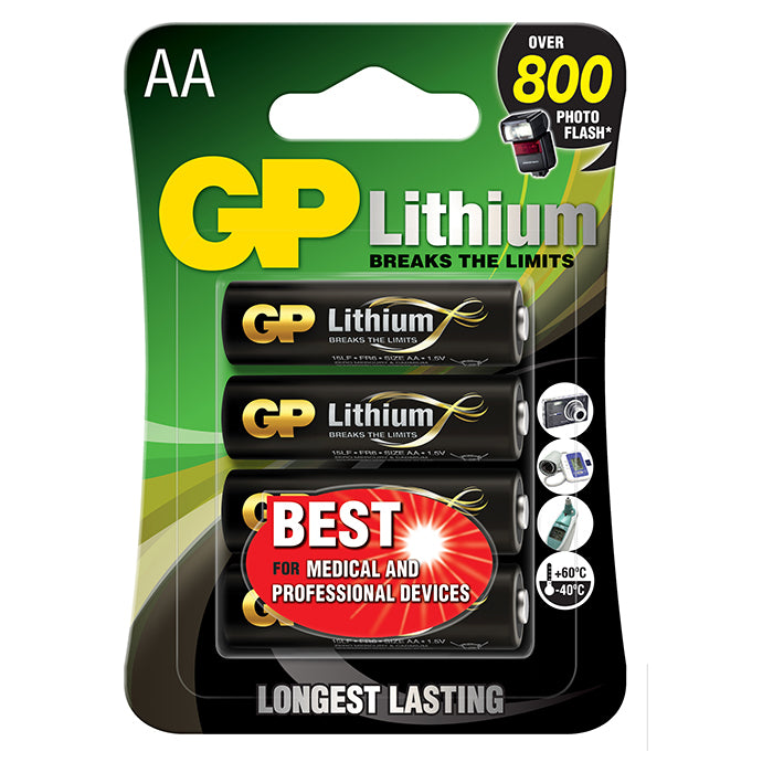 GP Batteries, GP Aa-litiumbatteri 1.5V, 15LF-2U4, 4-pak