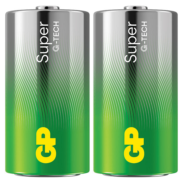 GP Batteries, GP Super Alkaline C-batterier 14A/LR14, 2-pakning