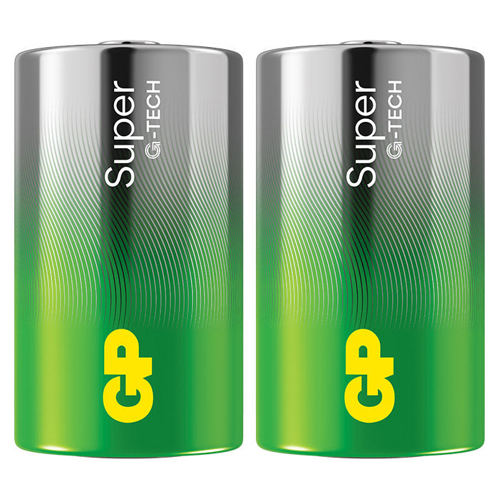 GP Batteries, GP Super Alkaline D-batteri 13A/LR20, 2-pakning