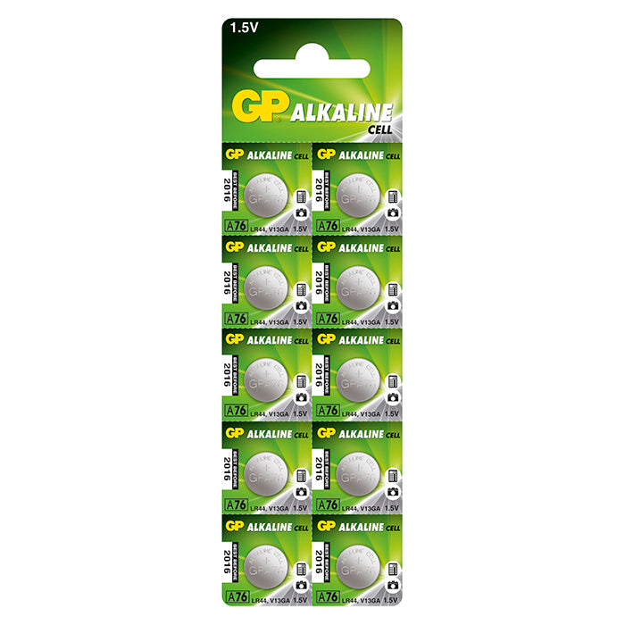 GP Batteries, GP Knapcelle 1,5V, LR44/A76, 10-pak