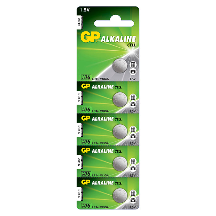 GP Batteries, GP Knapcelle 1,5V, LR44/A76, 5-pak