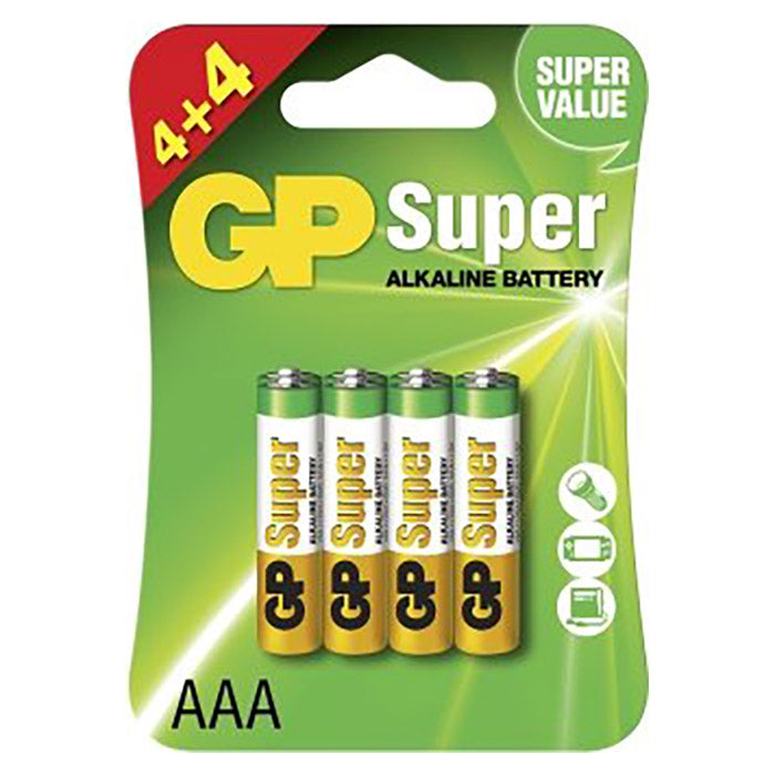 GP Batteries, GP LR03/AAA-batterier, 8 stk.