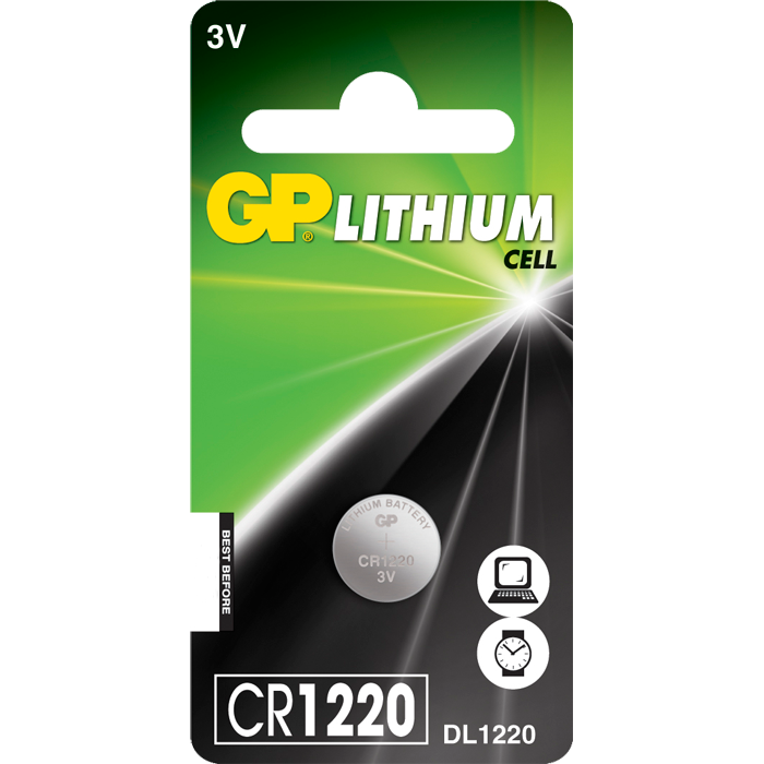 GP Batteries, GP CR1220-batteri, stk.