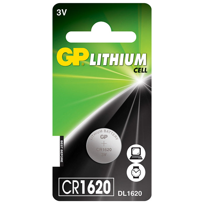 GP Batteries, GP CR1620-knappecellebatteri, stk.